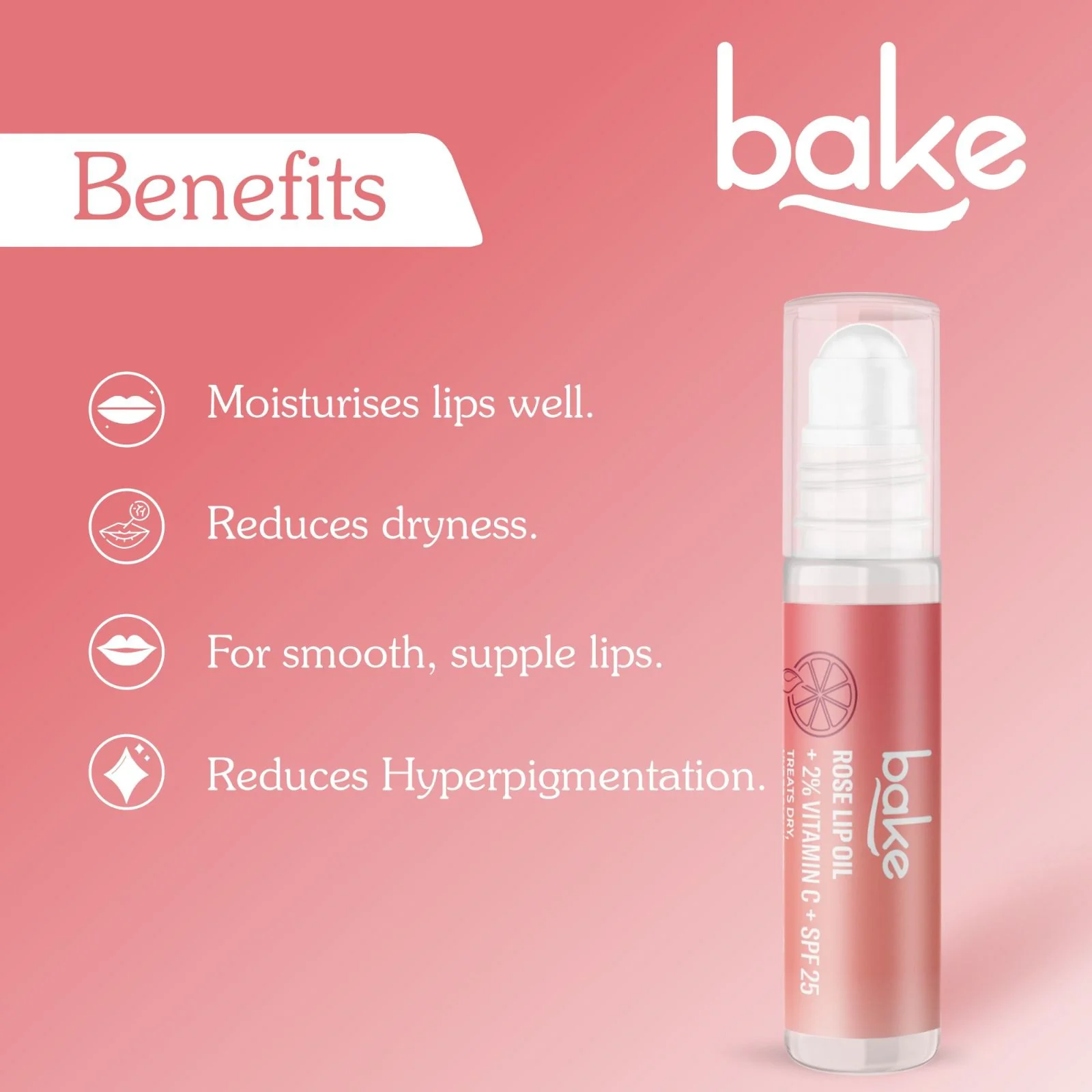 2% Vitamin C Rose Tinted Lip Oil SPF 25 PA+++ - Image 3