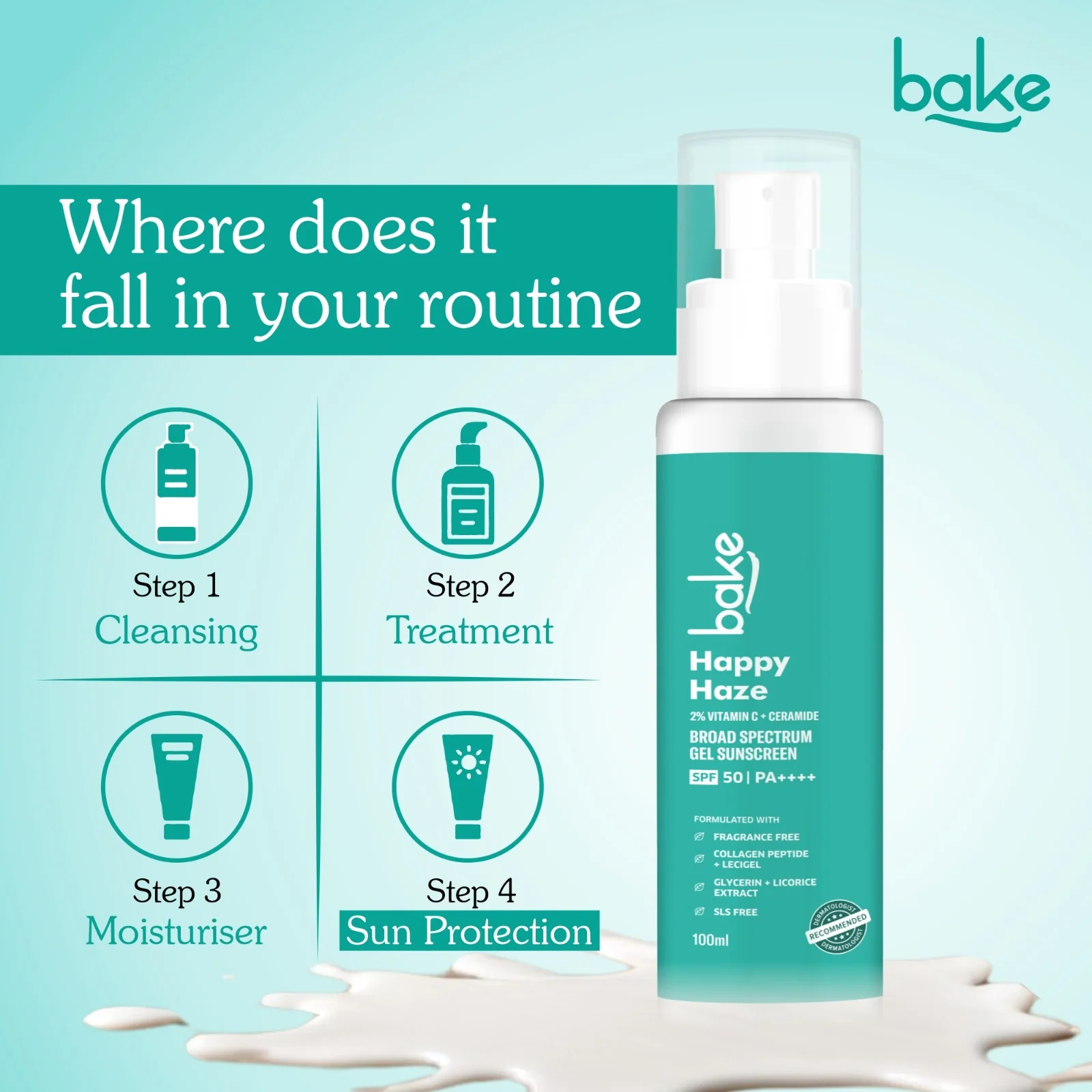 Happy Haze 100% Mineral Water Resistant Sunscreen SPF 50 PA++++ with 2% Vitamin C, Ceramide - Image 5